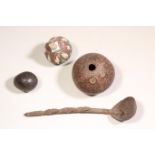 Melanesie, a collection of six various coconut implements;