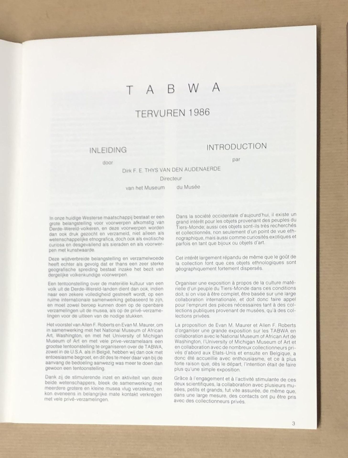 TABWA, Tervuren 1986, exhibition catalogue in Dutch, French and English. - Bild 2 aus 4
