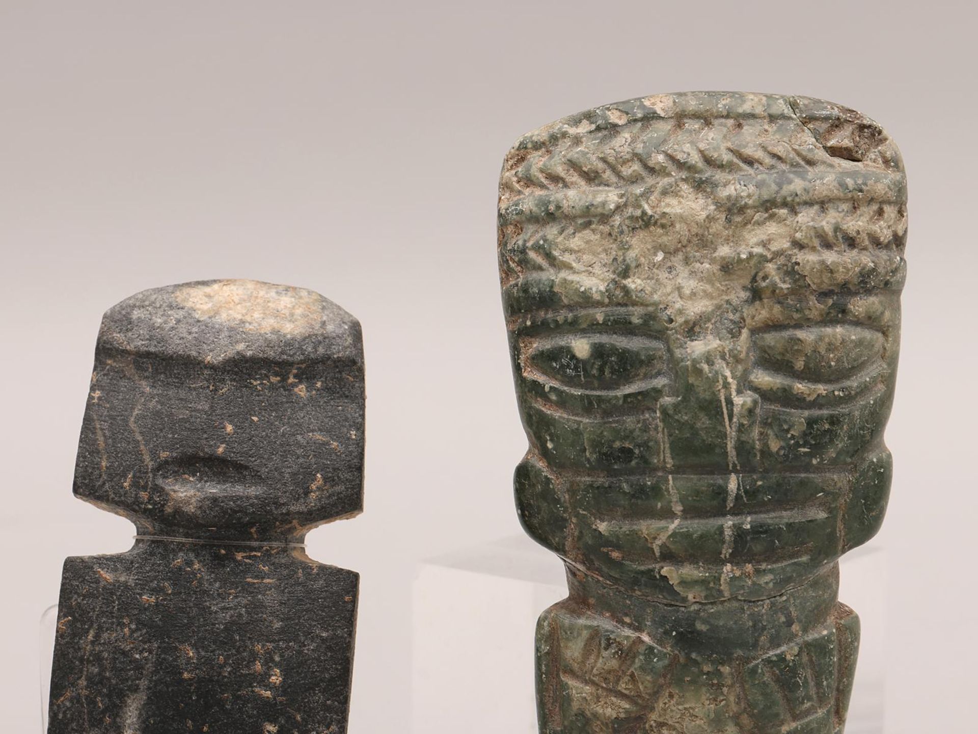 Mexico, Guerrero, Mezcala, black stone standing figure, 300 - 100 BC. - Image 2 of 6