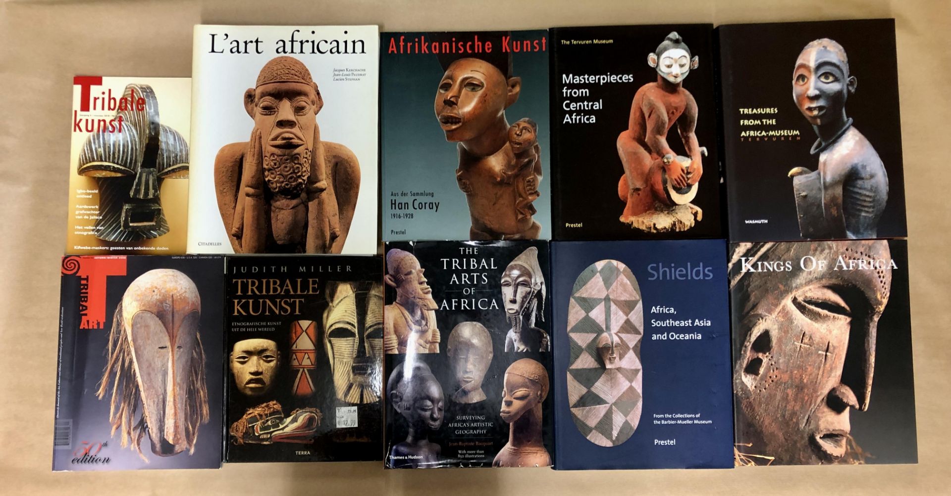 Eight books on African Arts, English, French, German and Dutch.