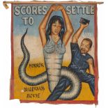 Ghanaian handpainted film poster 'Scores To Settle's unsigned work by Mr. Brew
