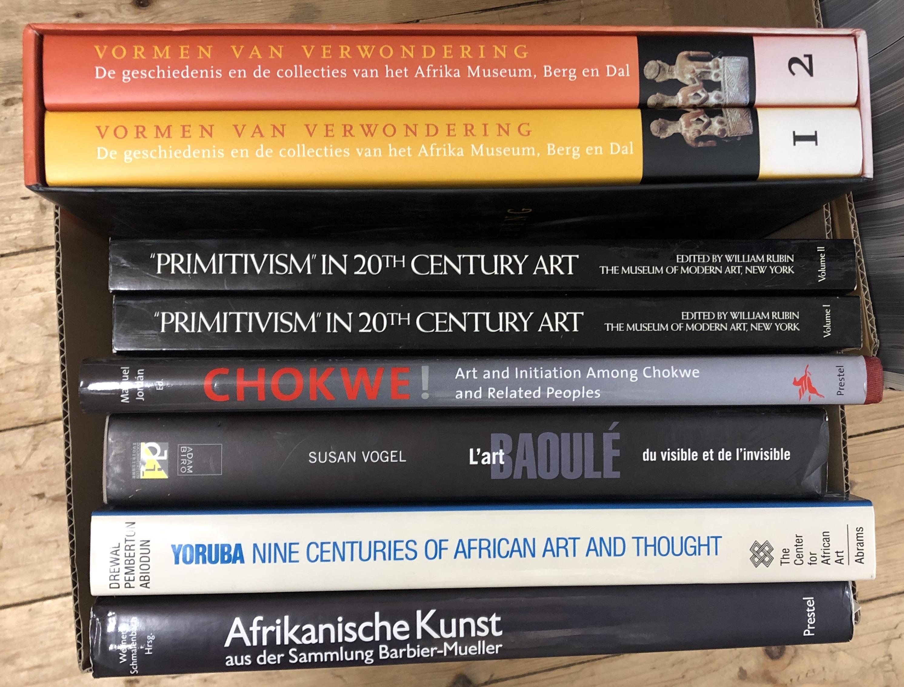 Eight books on African Arts; two volumes of "Primitivism" in 20th century art.