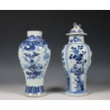 China, two blue and white porcelain baluster vases, Qianlong period (1736-1795),