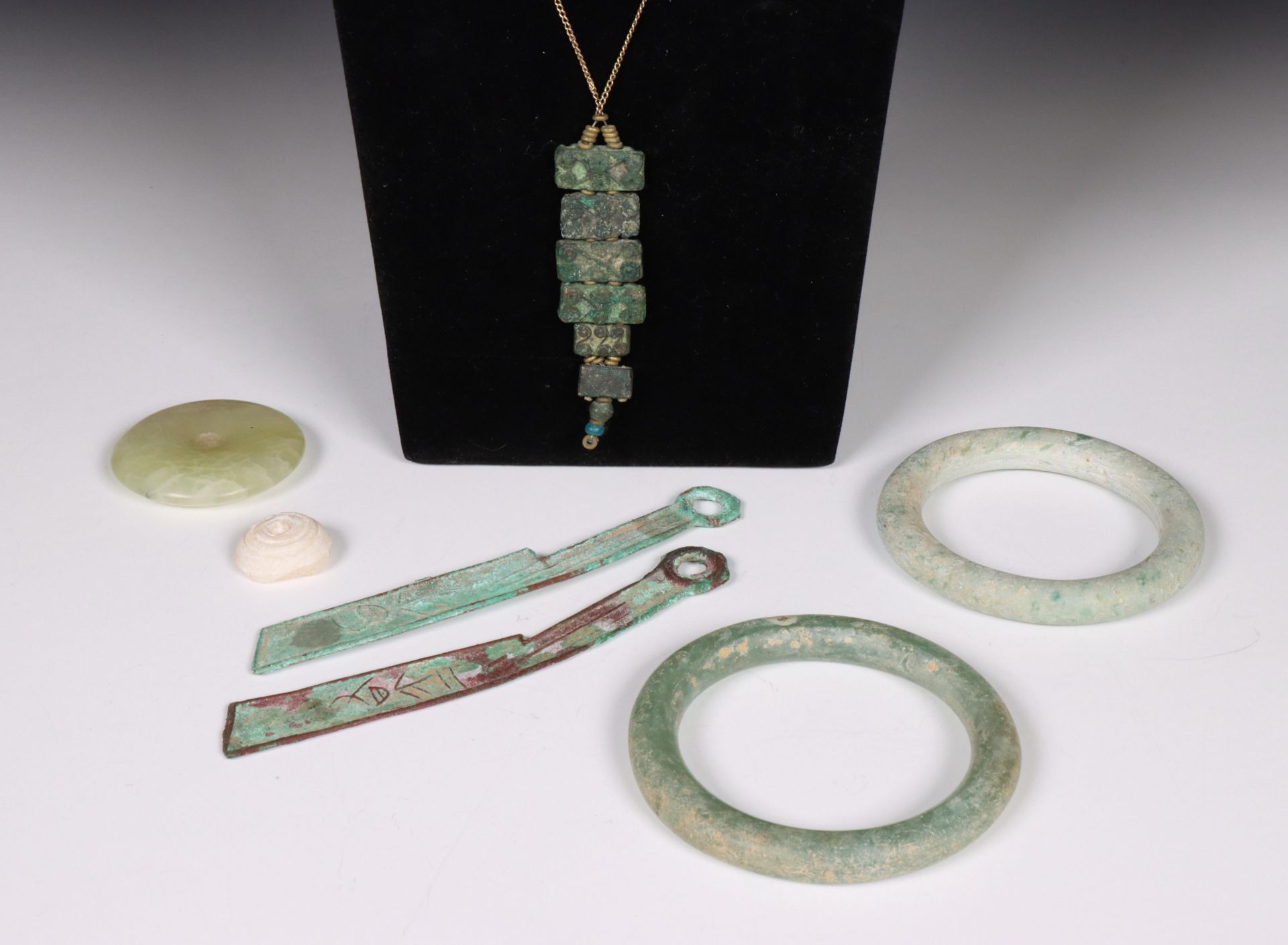 China, collection of jade and bronze artefacts,