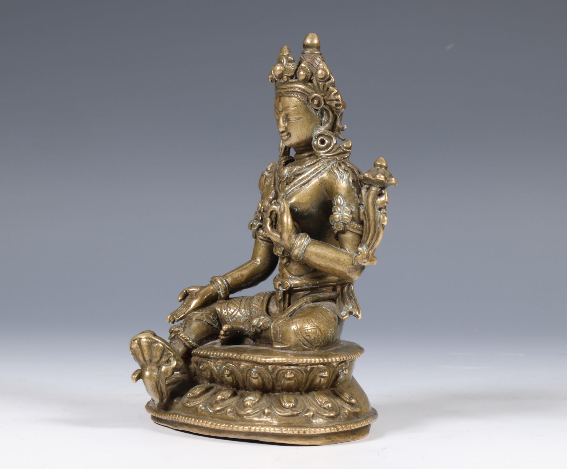 Tibet, bronze figure of the Green Tara, 14th century, - Image 2 of 13