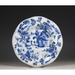 China, blue and white porcelain lobed dish, Kangxi period (1662-1722),