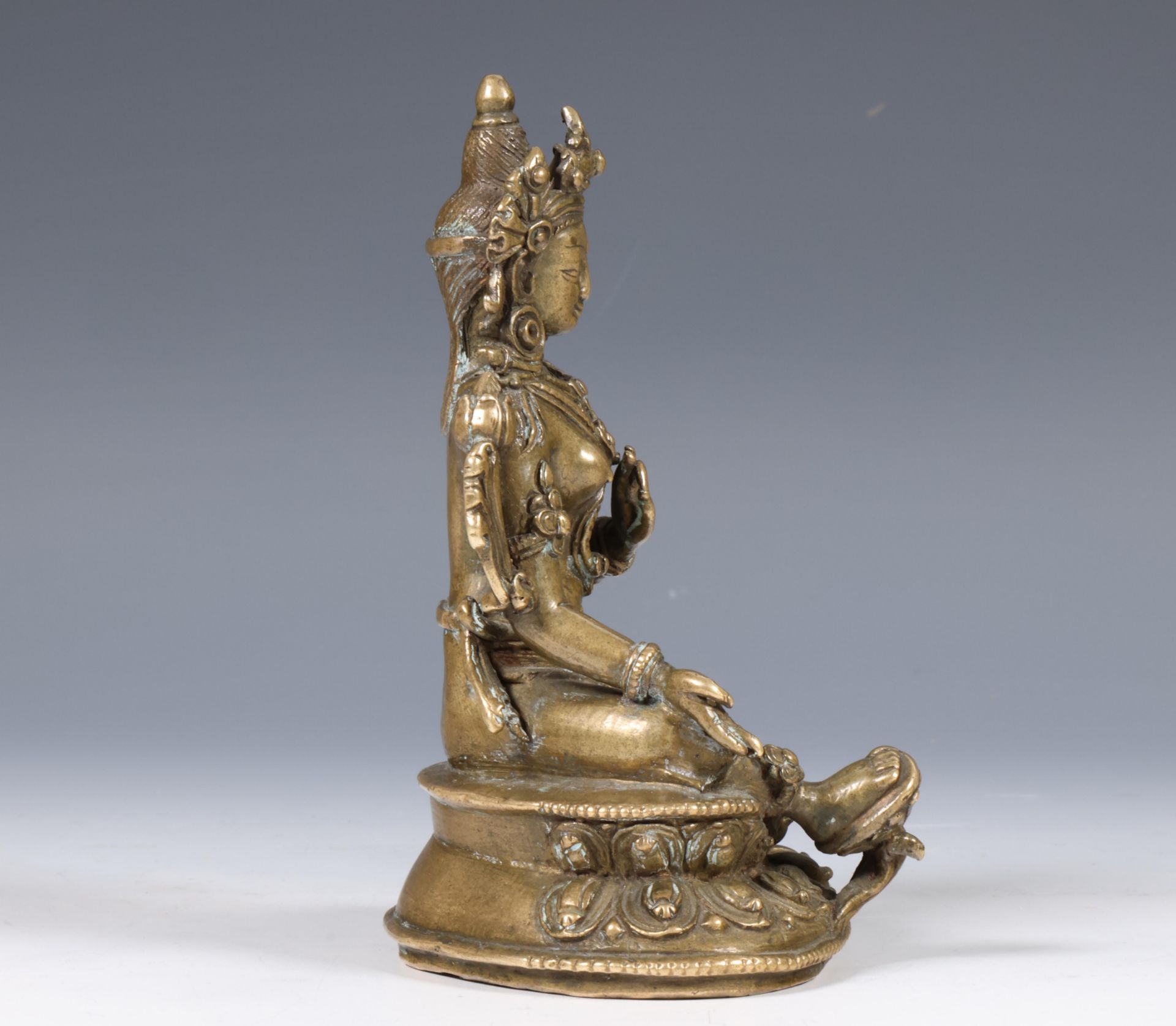 Tibet, bronze figure of the Green Tara, 14th century, - Image 8 of 13