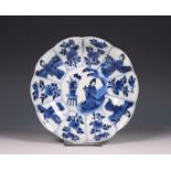 China, blue and white lobed saucer, Kangxi period (1662-1722),