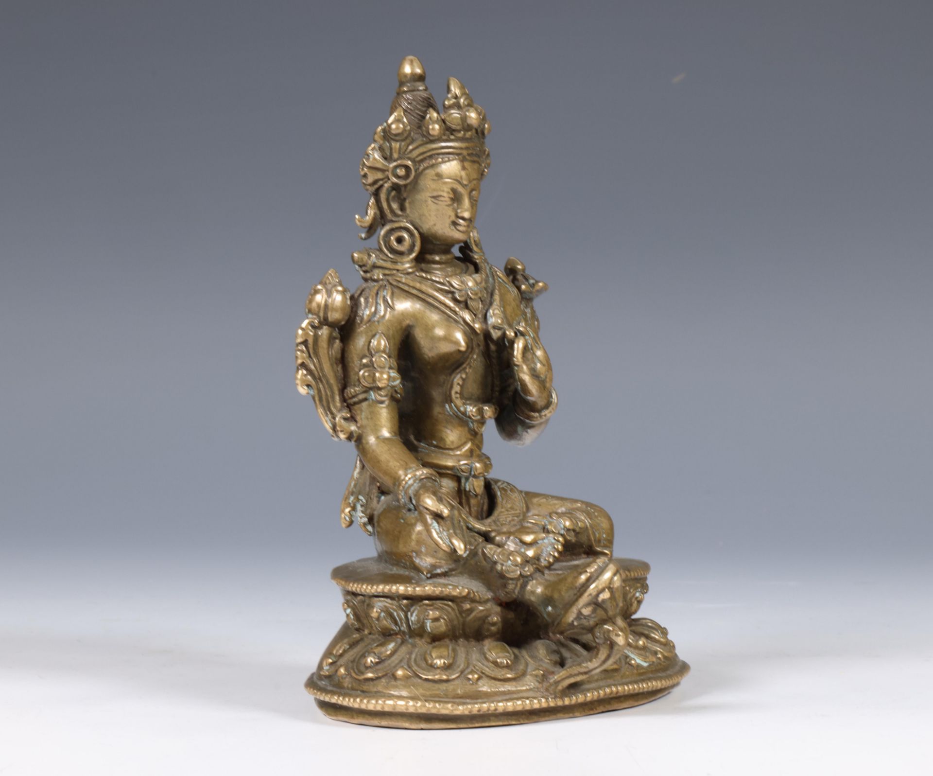 Tibet, bronze figure of the Green Tara, 14th century, - Image 11 of 13