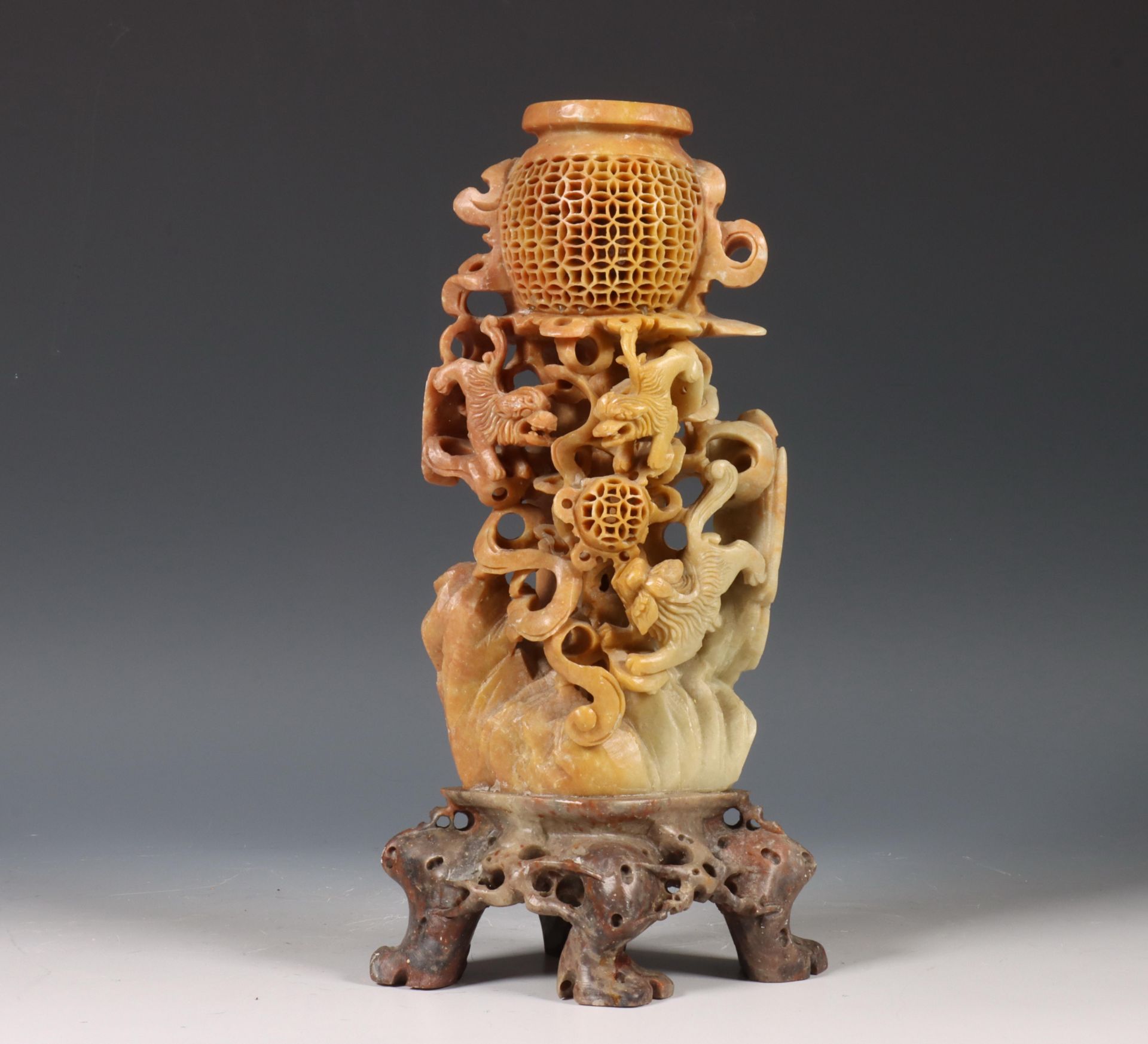 China, soapstone vase, circa 1900,