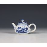 China, small blue and white porcelain teapot and cover, 18th century,