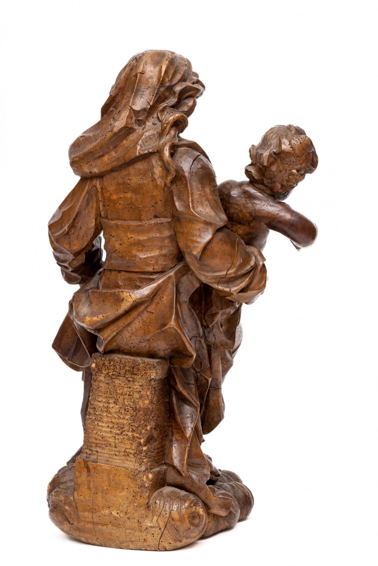 Duitsland, notenhouten gestoken sculptuur van Madonna met kind, Barok, 18e eeuw; - Bild 2 aus 3