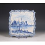 Friesland, blauw wit aardewerk cabaret, 19e eeuw;
