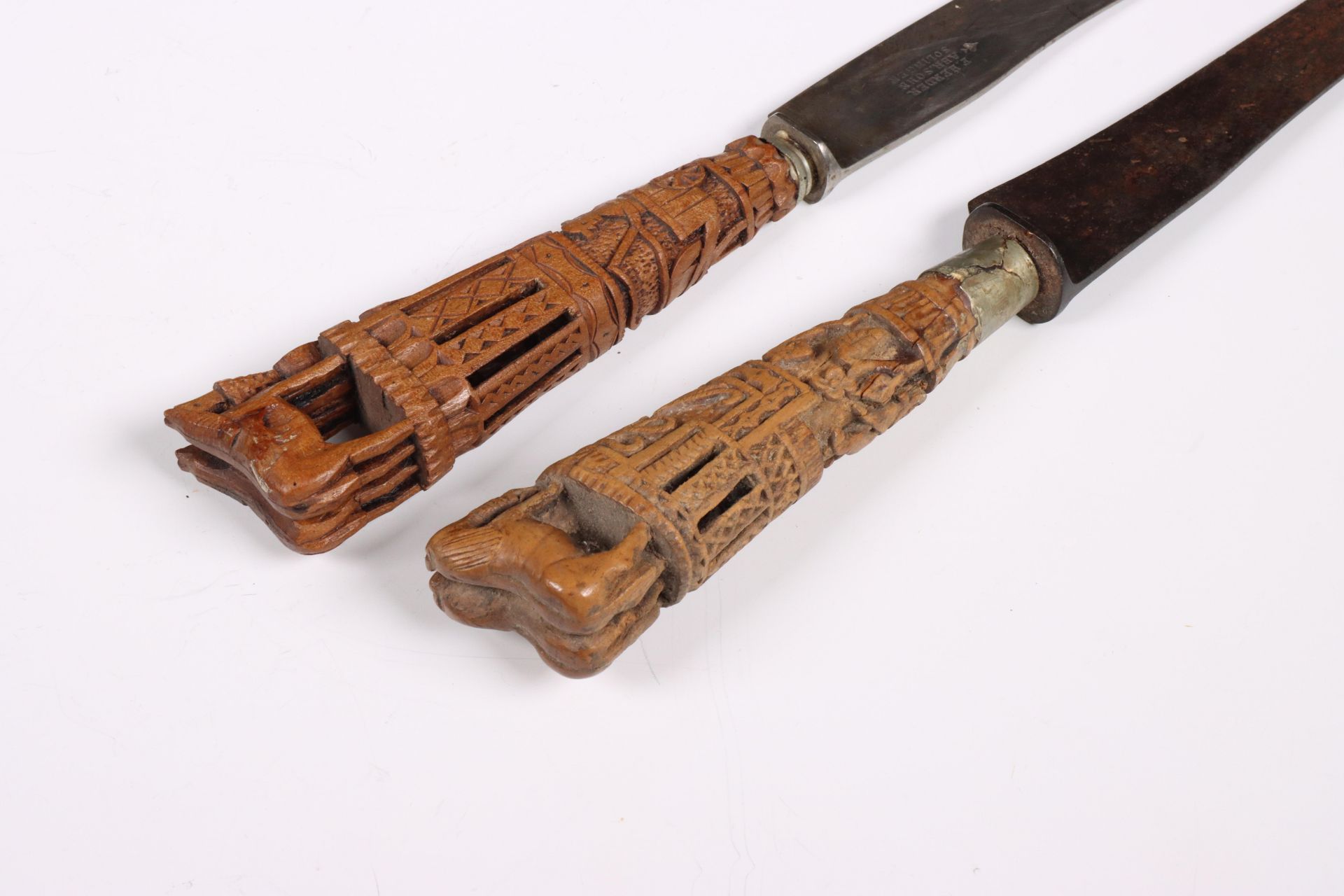 Twee zeeuwse messen met gestoken houten greep, eind 19e eeuw; - Image 2 of 3