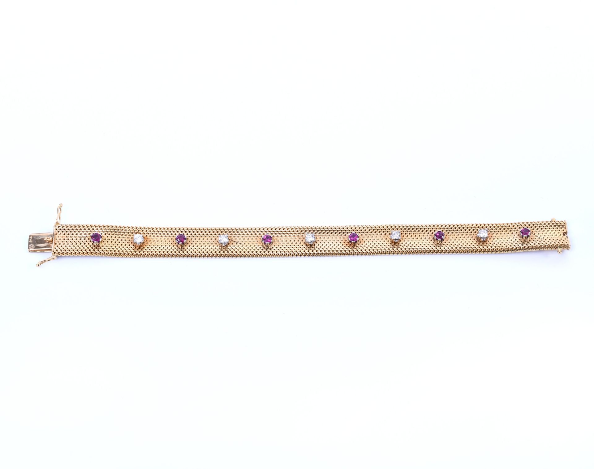 18 kt. Gouden Milanese armband, - Image 2 of 4