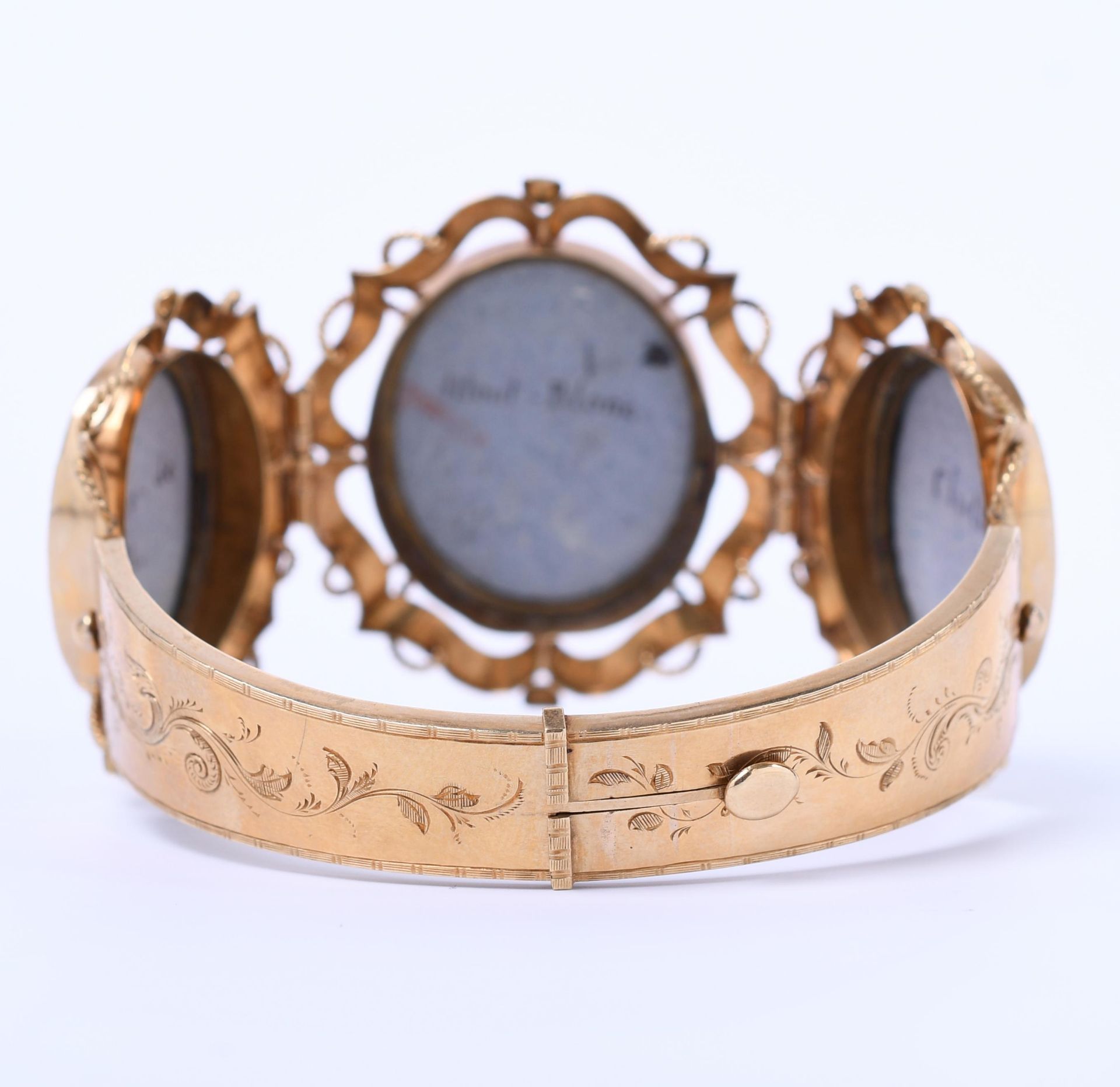 14 kt. Gouden stijve armband, 19e eeuw. - Image 4 of 5