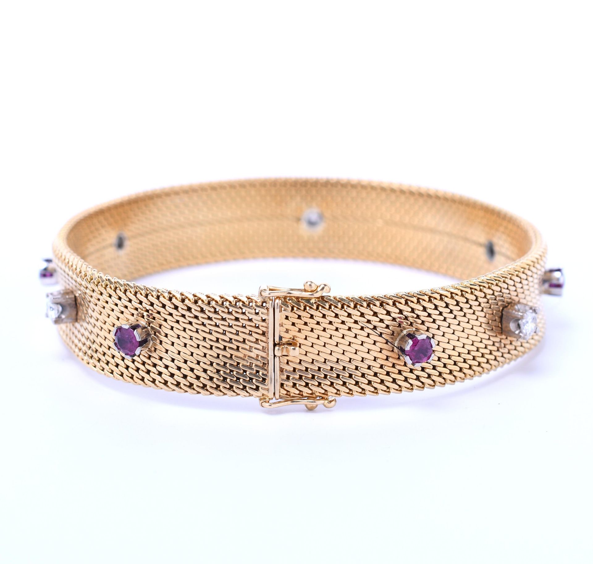 18 kt. Gouden Milanese armband, - Image 4 of 4