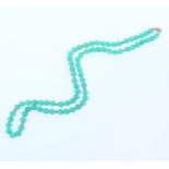 Collier van ronde chrysopraas kralen,