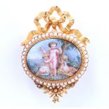 Frankrijk, 18 kt. gouden broche,