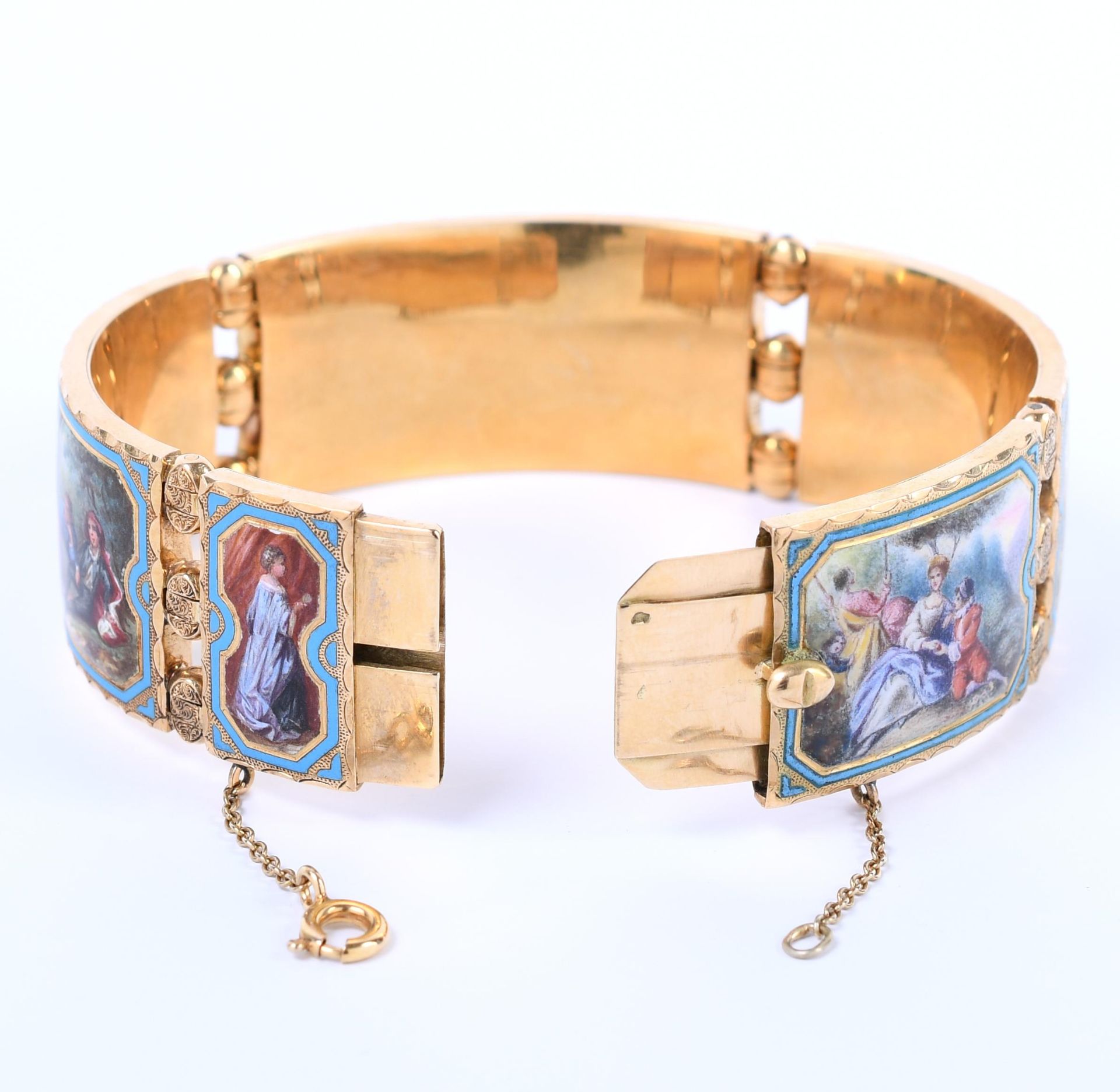 Frankrijk, 18 kt. gouden armband, 19e eeuw. - Image 3 of 6