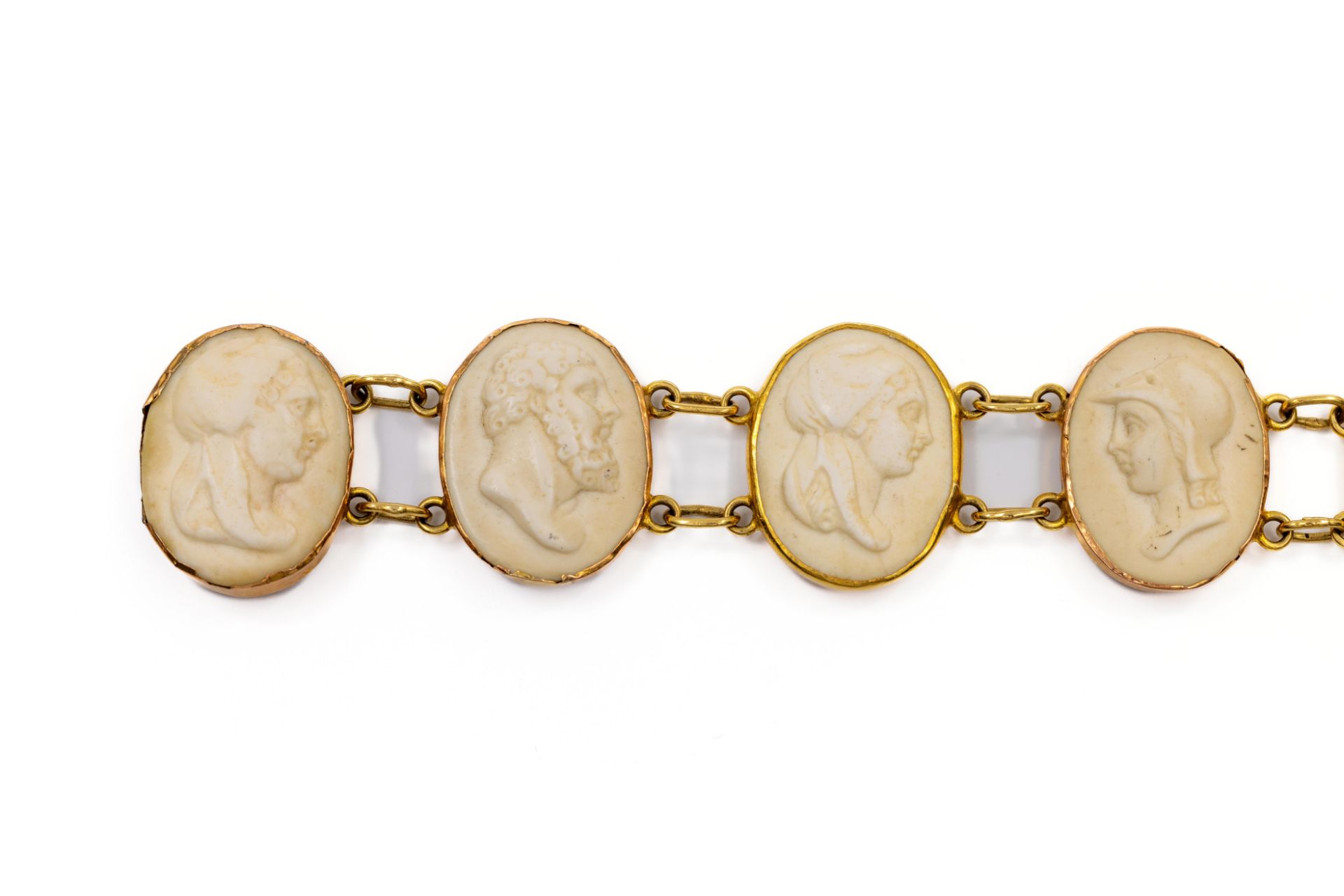 Beneden wettelijke gehalte gouden armband, 19e eeuw. - Image 3 of 4