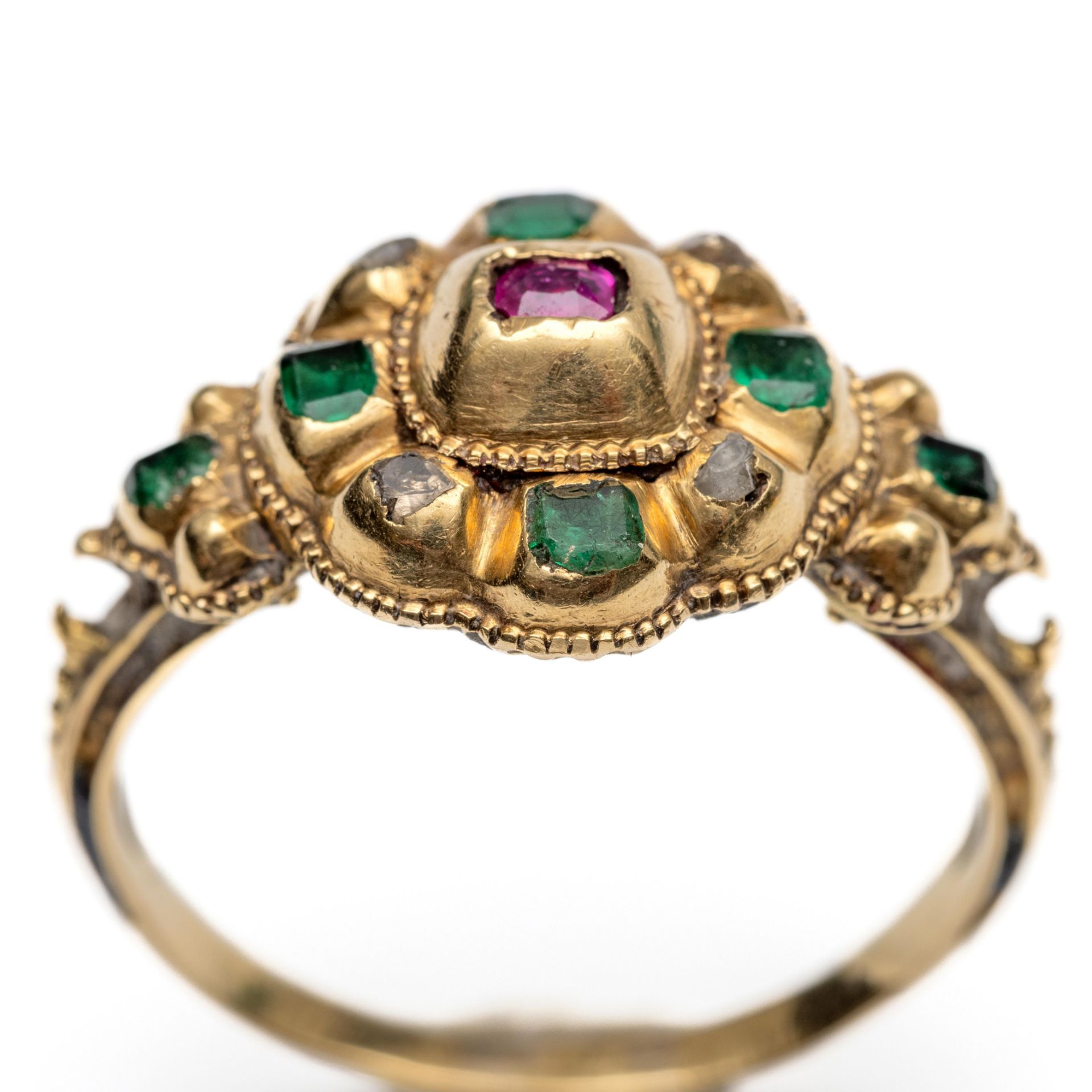 14 kt. Gouden ring 18e eeuw. - Image 4 of 4