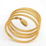 Frankrijk, 18 kt gouden armband in de vorm van een slang, 19e eeuw.