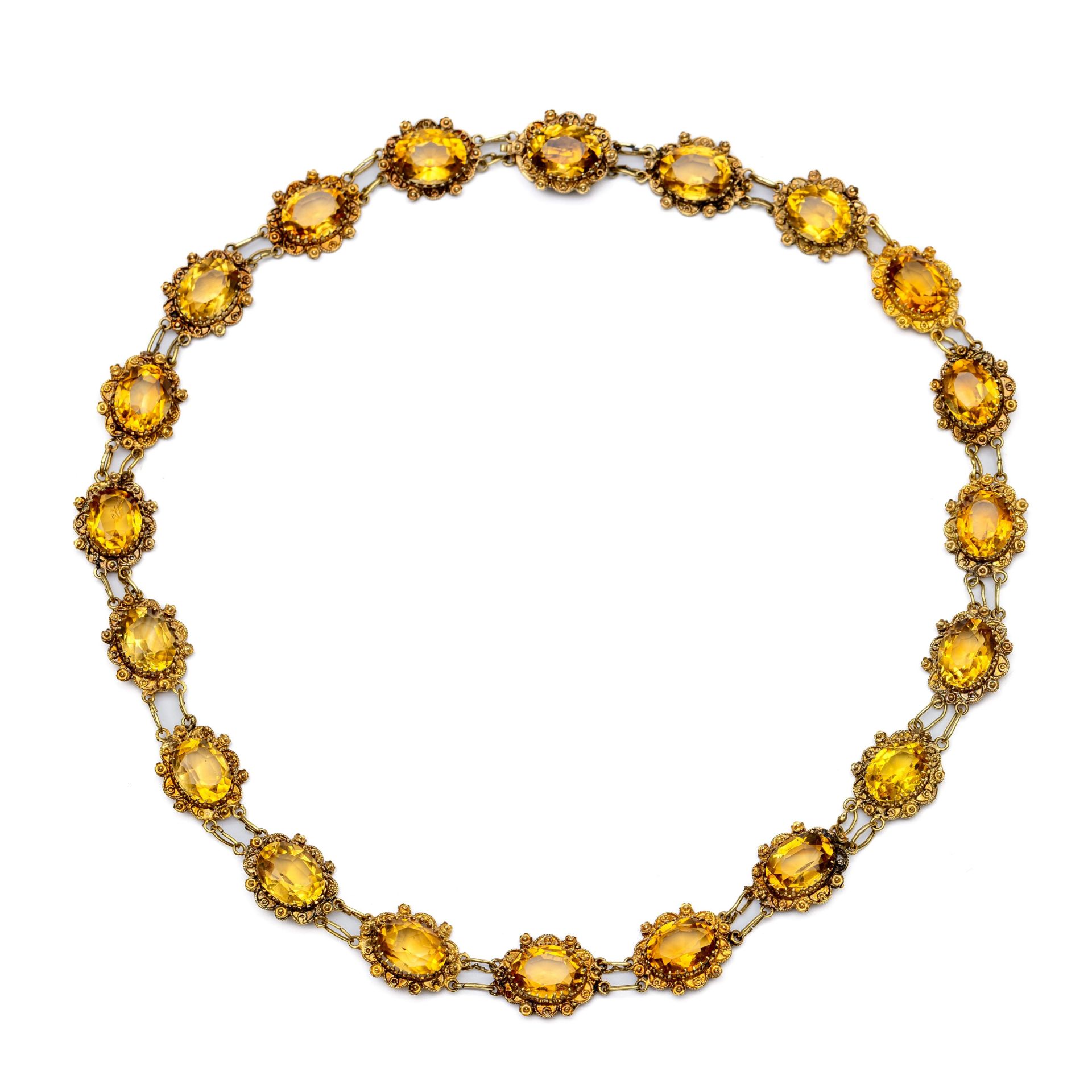 14 kt. Gouden bootjes collier, ca. 1900.