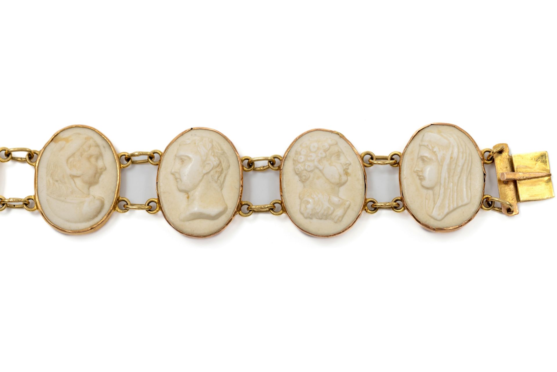Beneden wettelijke gehalte gouden armband, 19e eeuw. - Image 4 of 4