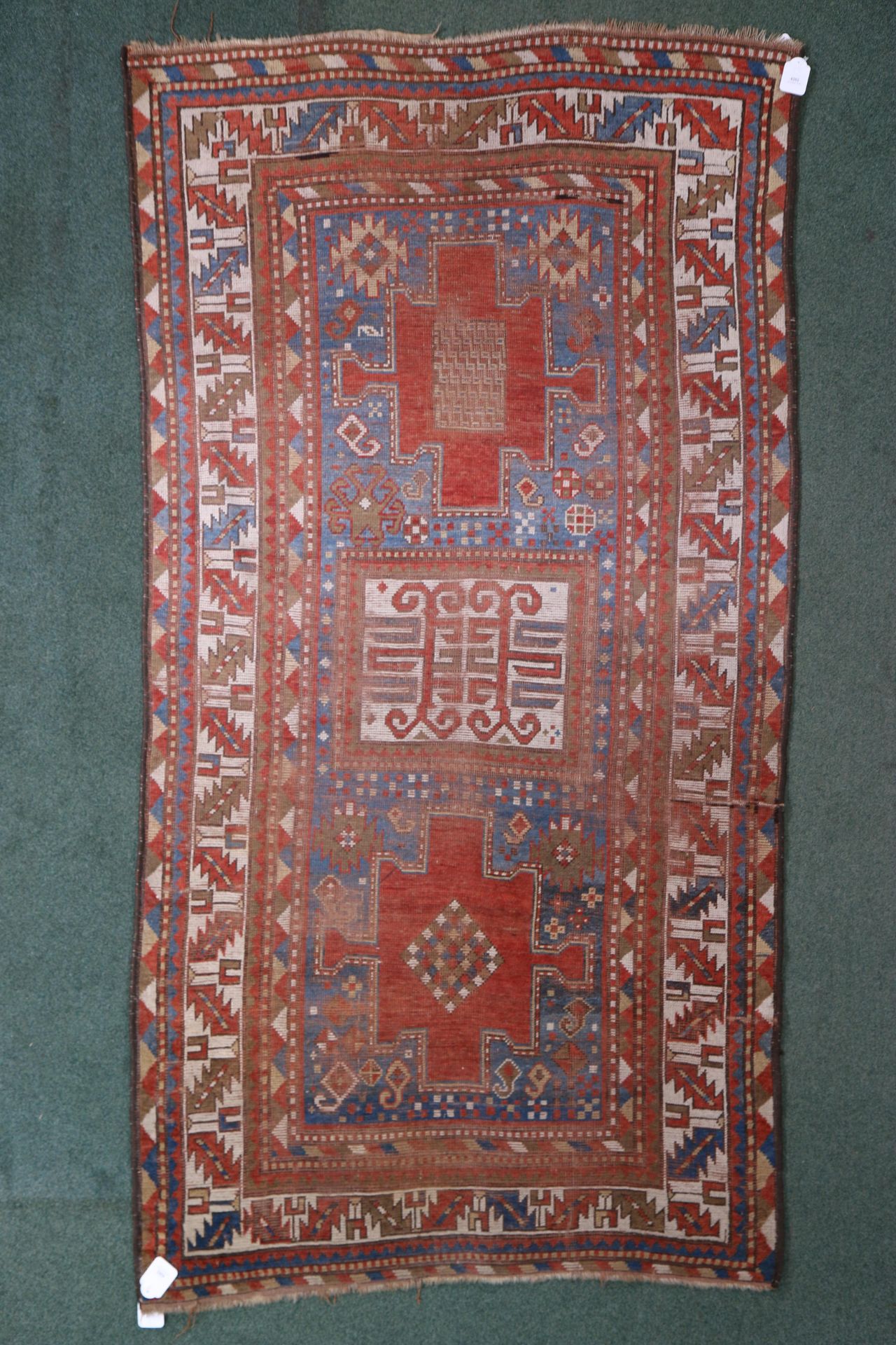 Antiek Kaukasisch kazak kleed, ca. 1800, Azerbeidzjan - Image 2 of 3