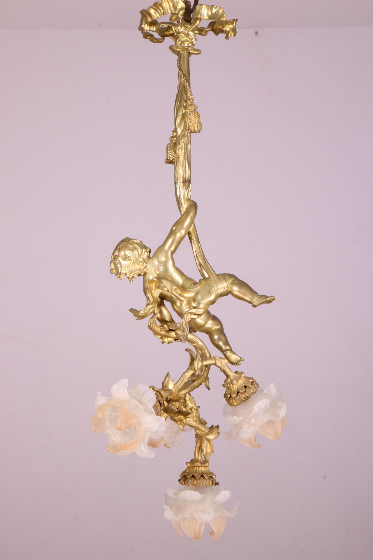 Frankrijk, verguld bronzen hanglamp, 19e eeuw; - Image 2 of 3