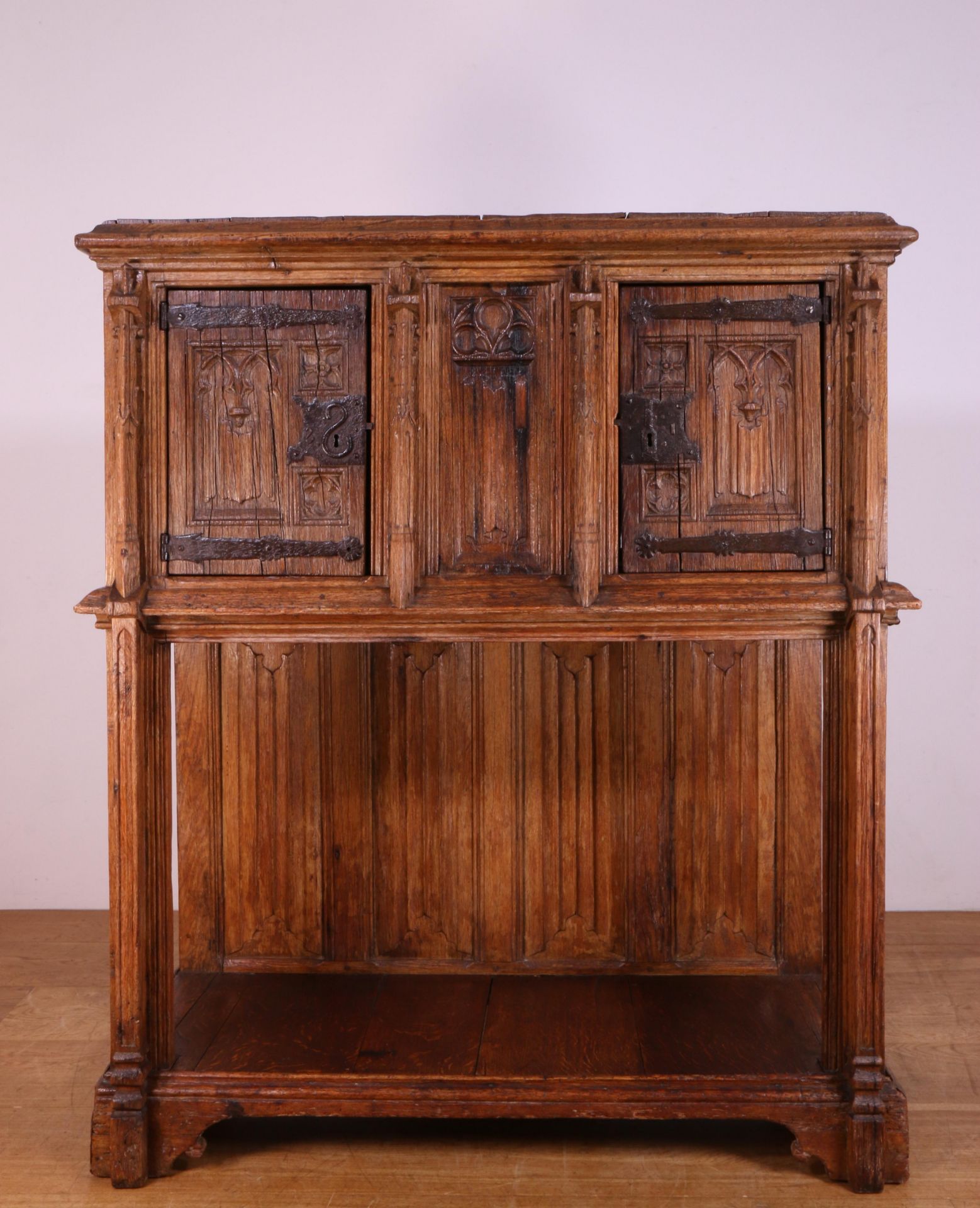 Eikenhouten dressoir, Gotisch - Image 5 of 7