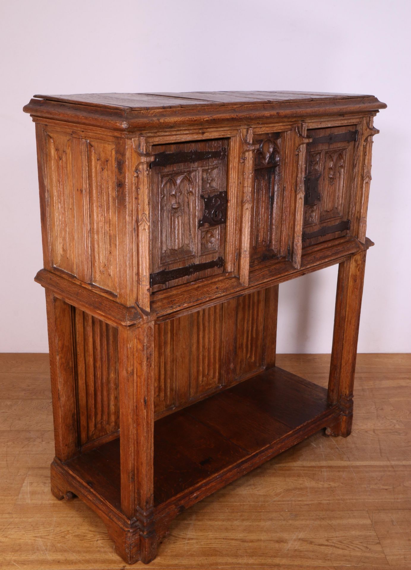 Eikenhouten dressoir, Gotisch - Image 2 of 7