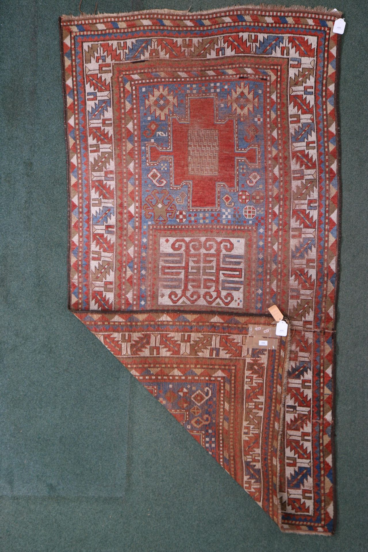 Antiek Kaukasisch kazak kleed, ca. 1800, Azerbeidzjan - Image 3 of 3