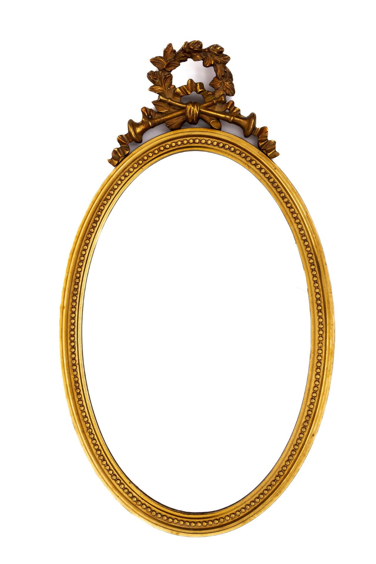 Ovale spiegel in verguld houten lijst in Louis XVI-stijl,