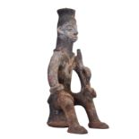 Nigeria, Ibo, terracotta male shrine figure,