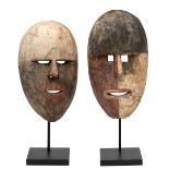 D.R. Congo, Kumu, two masks, "nsembu",