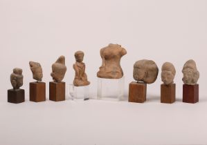 A collection of terracotta bustes in the Majapahit style.