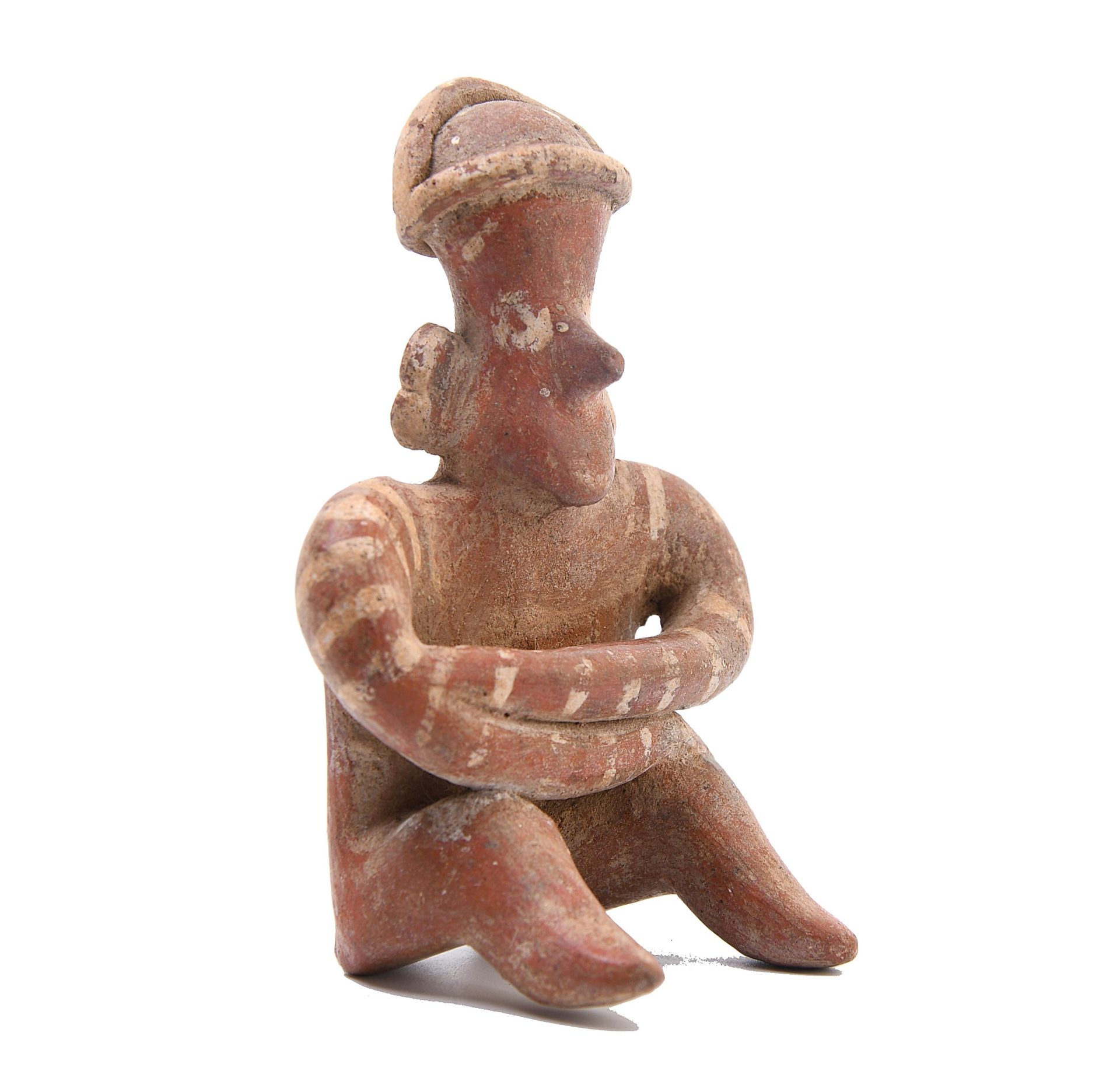 Mexico, a terracotta small Nayarit sculpture of a seated figure. - Image 2 of 4