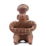 Mexico, a terracotta small Nayarit sculpture of a seated figure.