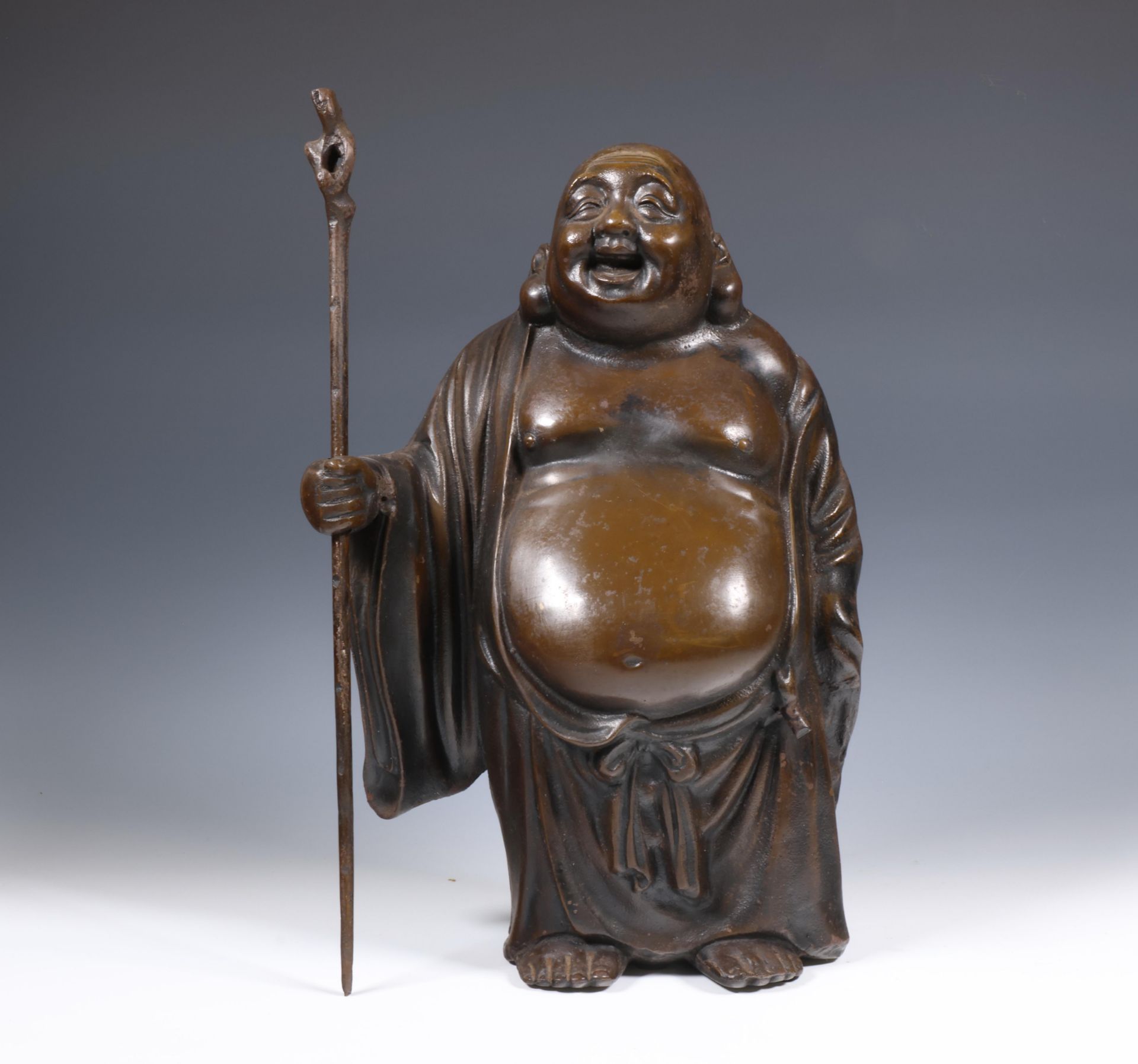 Japan, bronze figure of Hotei, 20th century,