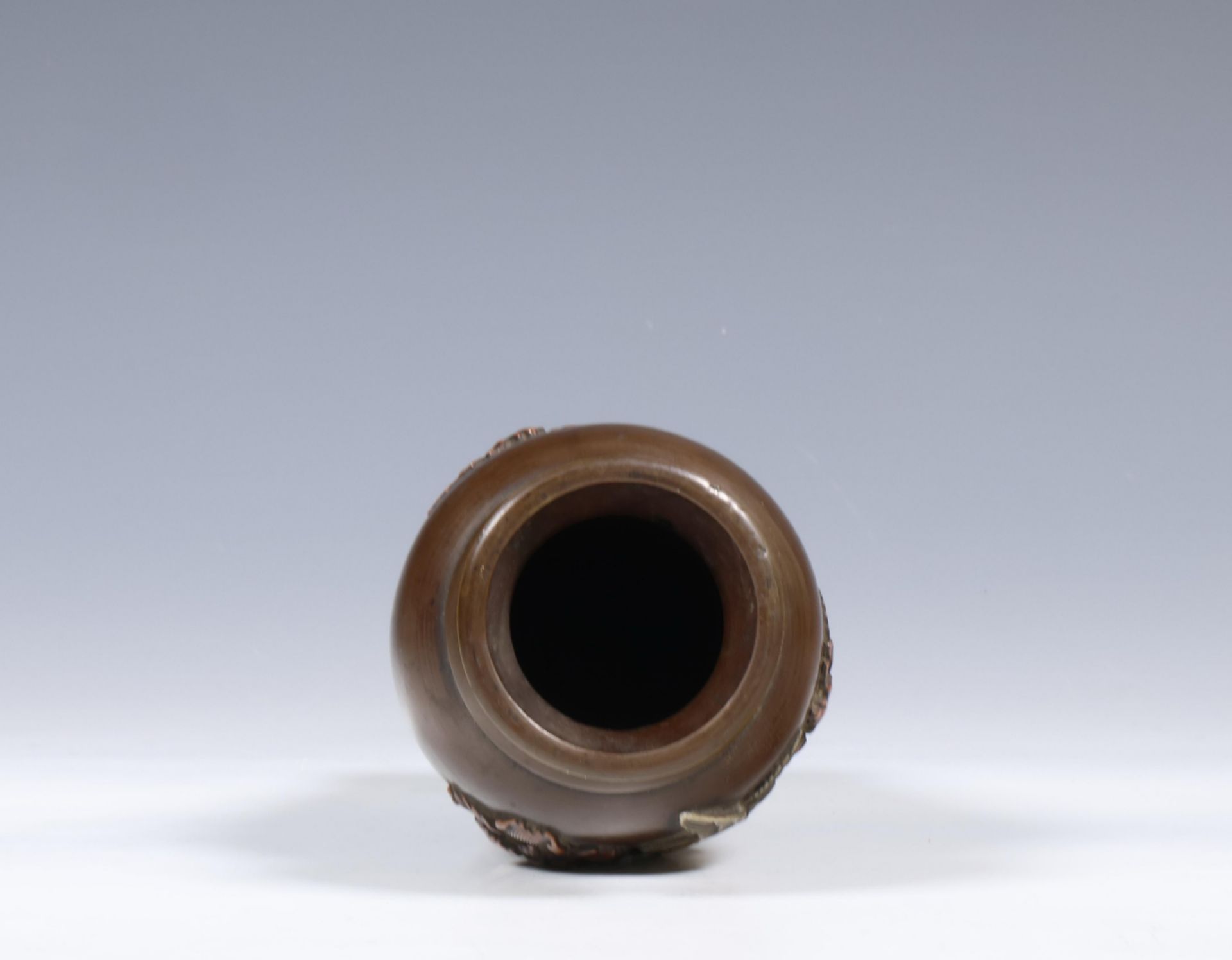 Japan, bronze miniature vase, Meiji period, ca. 1900; - Bild 5 aus 6