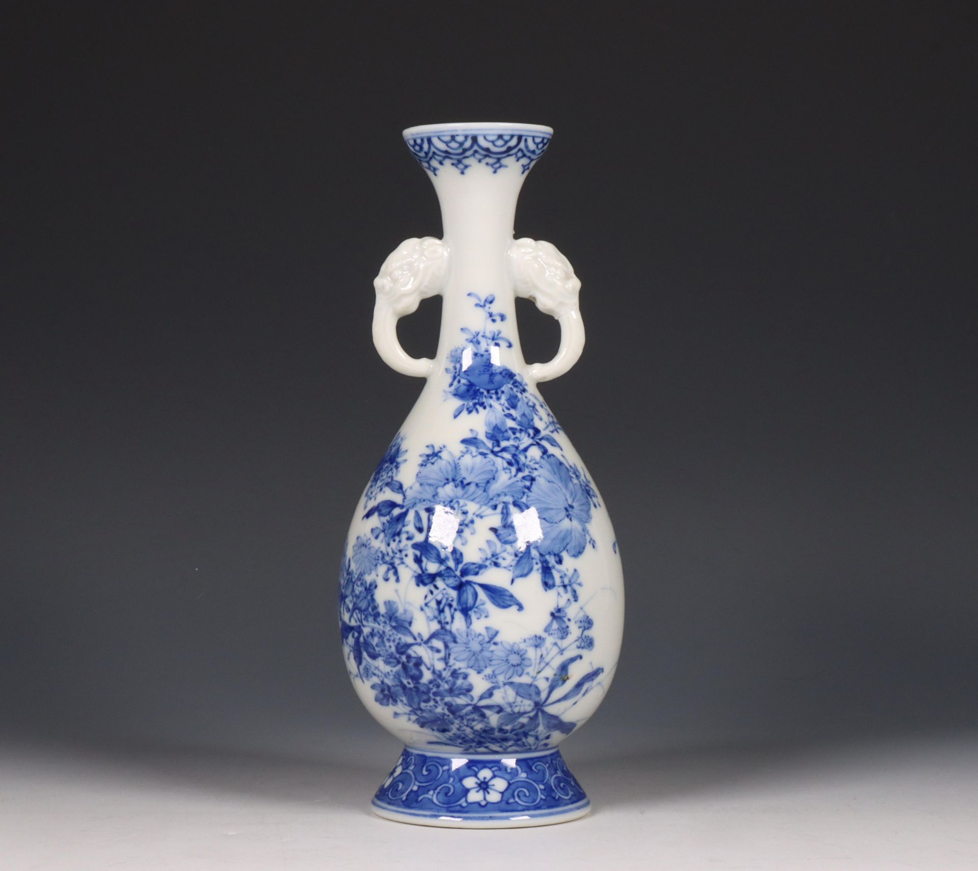 Japan, blue and white porcelain pear-shaped vase, 20th century,
