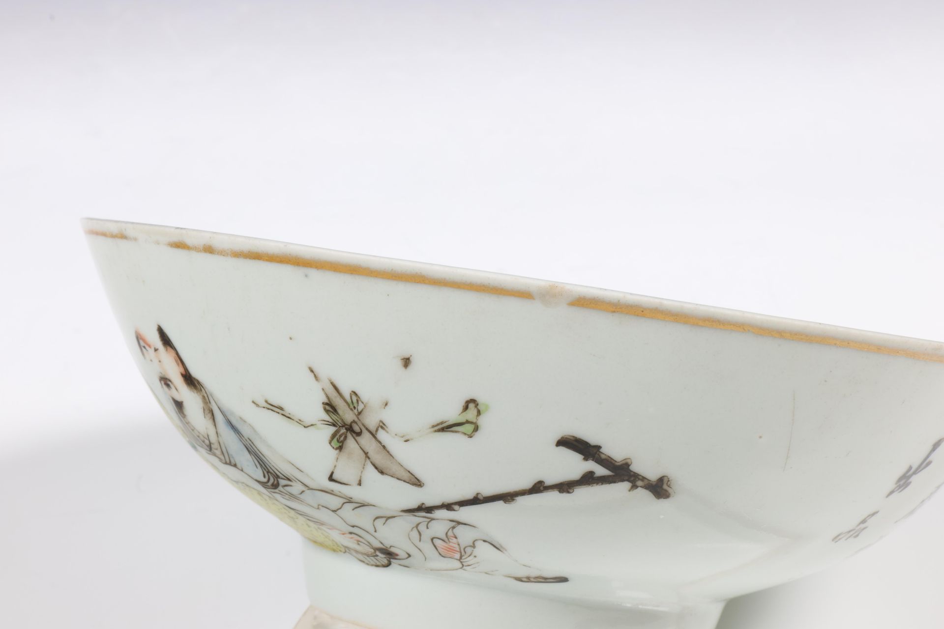 China, two famille verte porcelain 'calligraphic' bowls, 20th century, - Image 4 of 4