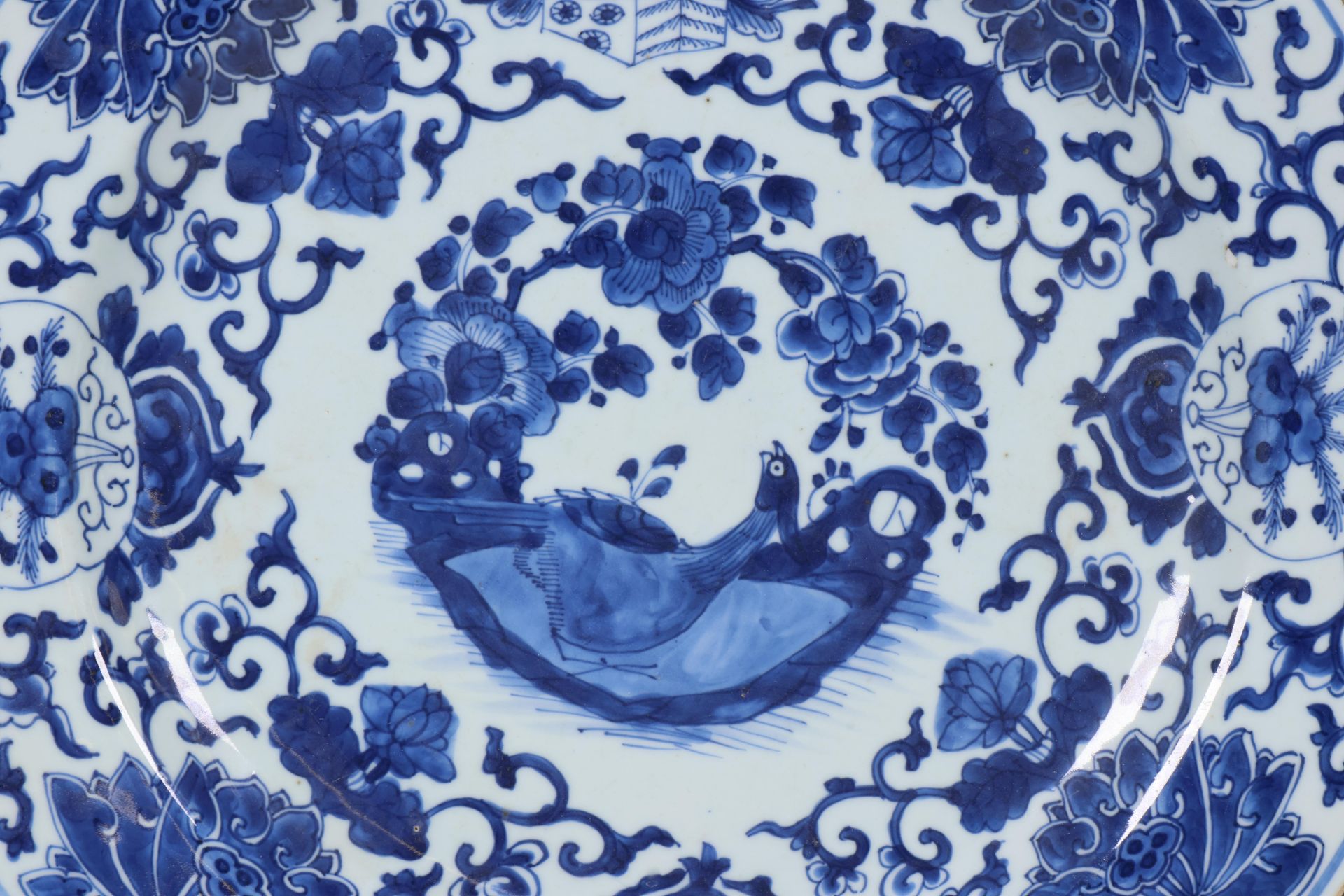China, blue and white armorial porcelain 'Pelgrom' dish, Kangxi period (1662-1722), - Image 2 of 5