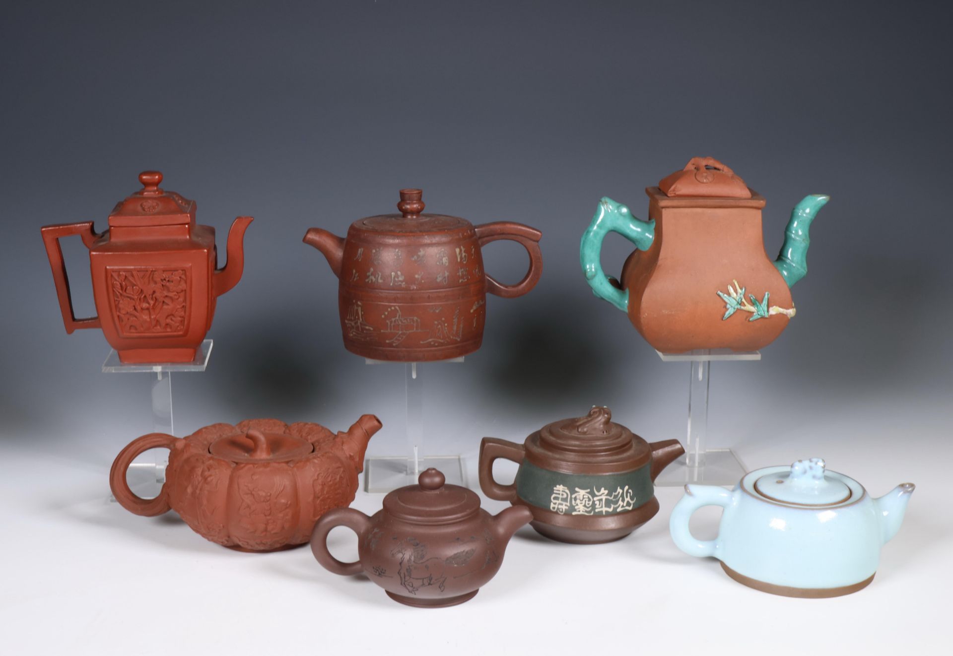 China, collection of Yixing earthenware teapots, cups and saucers, - Image 2 of 2