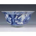 China, blue and white porcelain bowl, Kangxi period (1662-1722),