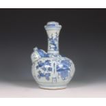 China, blue and white 'kraak' porcelain kendi, Wanli period (1573-1619),