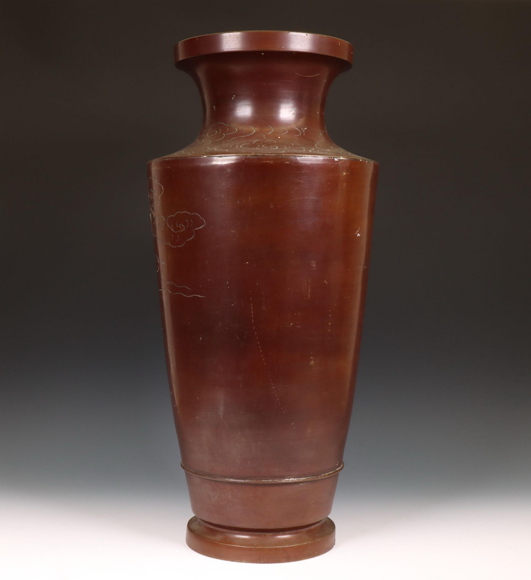 Japan, metal baluster vase, 20th century, - Bild 2 aus 2