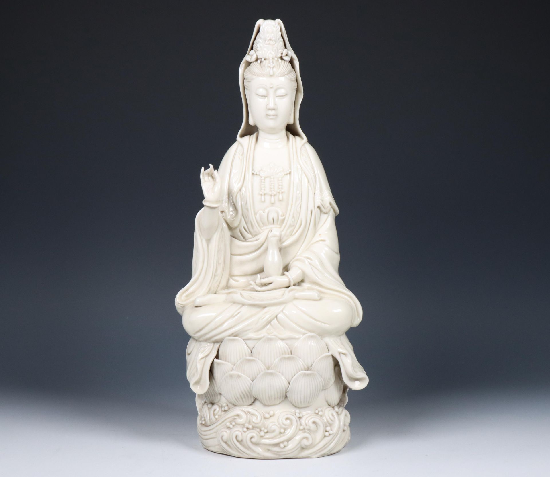 China, blanc-de-chine figure of Guanyin, 20th century,